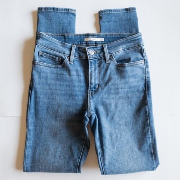 Levi's Strauss 711 Skinny Filiform Blue Jeans Size 27 Skinny Leg, Mid-Rise, - Picture 4 of 10
